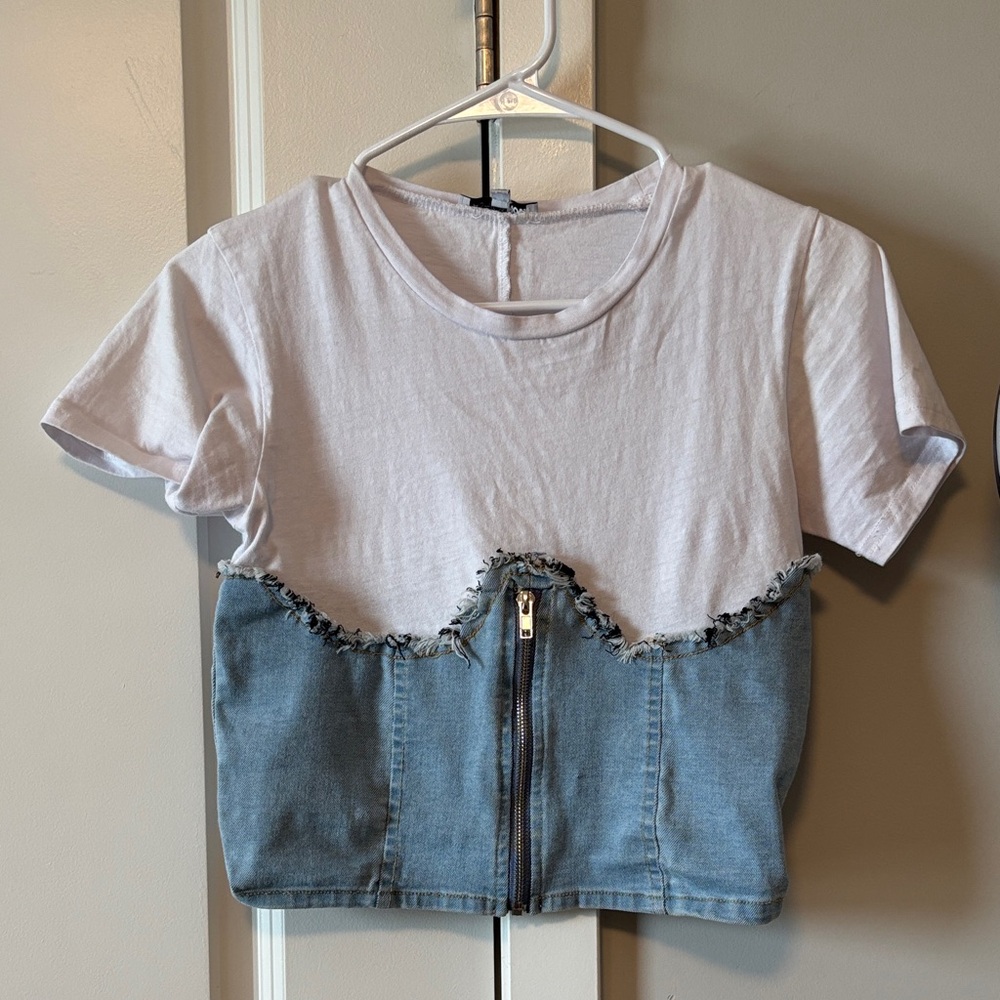 Stylish White and Jean top
